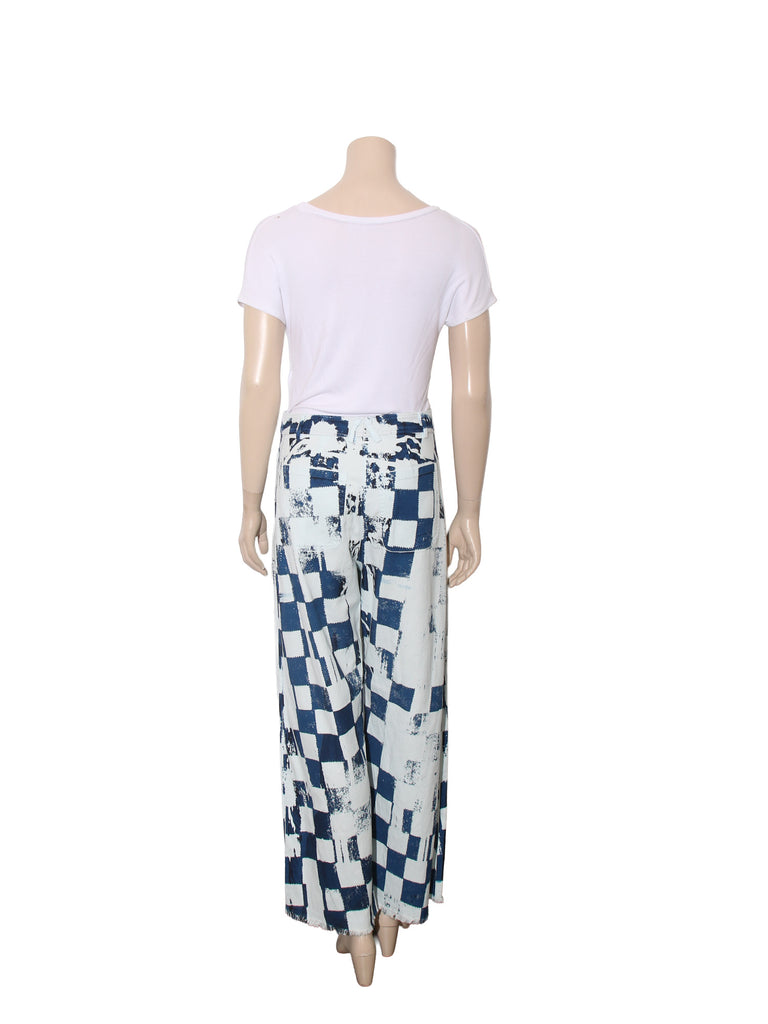 Printed Denim Pants