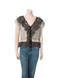Ruffle Detail Printed Top