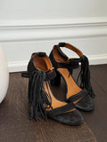 Fringe Suede Sandals
