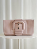 Leather Buckle Clutch Bag