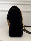 GG Marmont Matelasse Embroidered Velvet Shoulder Bag