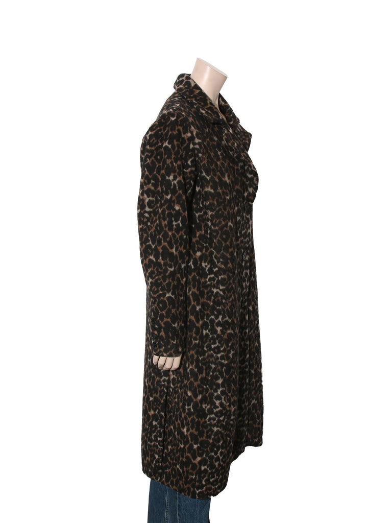 Wool Blend Leopard Coat