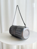 2003-2004 Horizontal Quilt Mini Barrel Metallic Bag