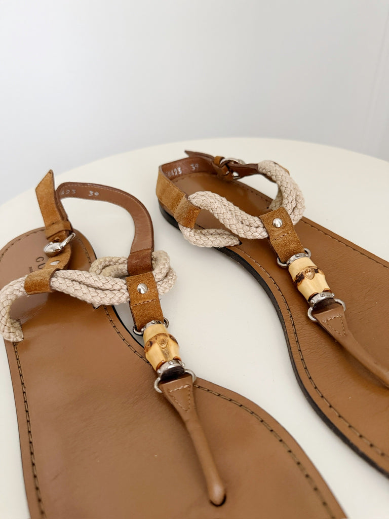 Bamboo Flat Thong Sandals