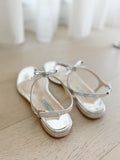 Embellished Metallic Leather Sandals