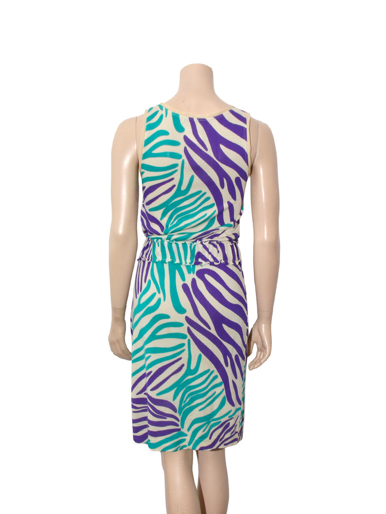 Vintage Silk Knit Zebra Print Dress