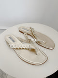 Vintage Leather Flat Thong Flat Sandals