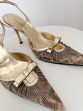 Snake Embossed Slingback Pumps