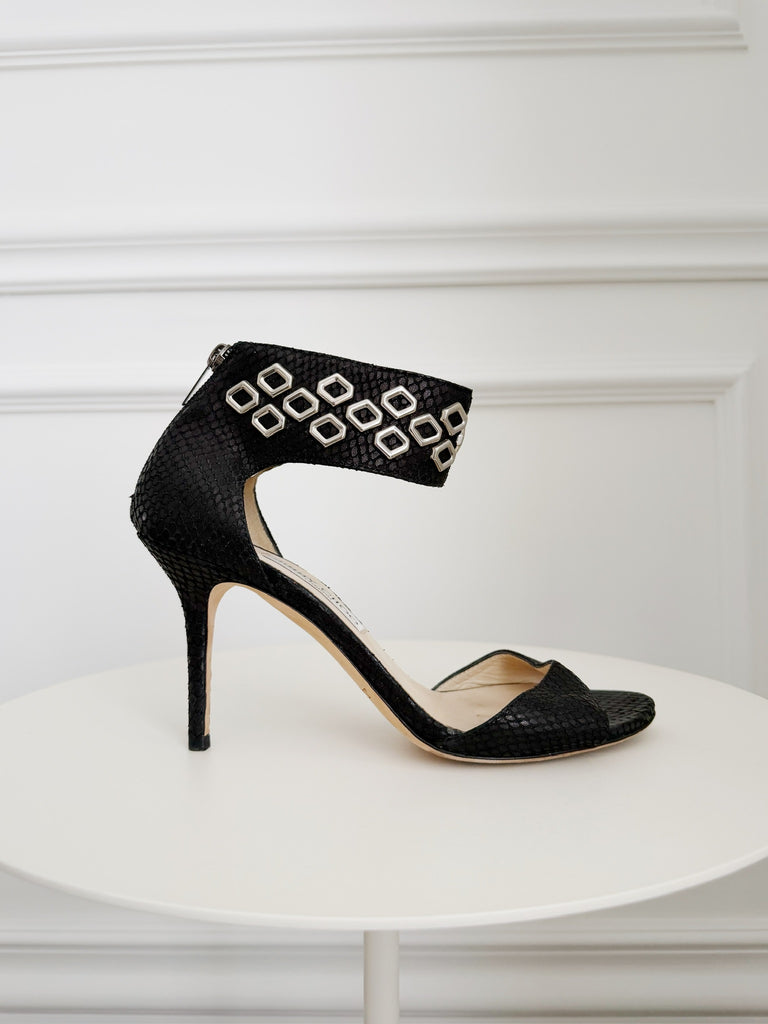 Snake Embossed Sandals