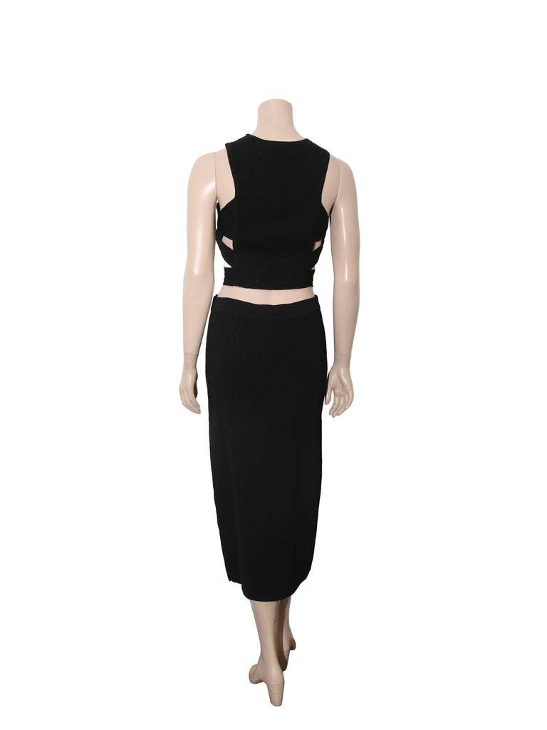 Knit Crop and Midi Skirt Set