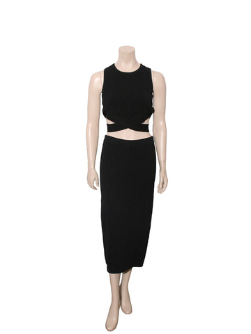 Knit Crop and Midi Skirt Set