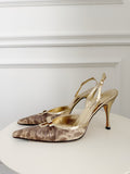Snake Embossed Slingback Pumps
