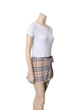 Check Print Bathing Suit Cover-Up Skirt