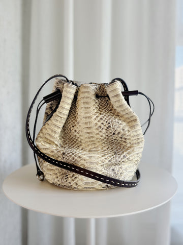 Julie Python Drawstring Bag