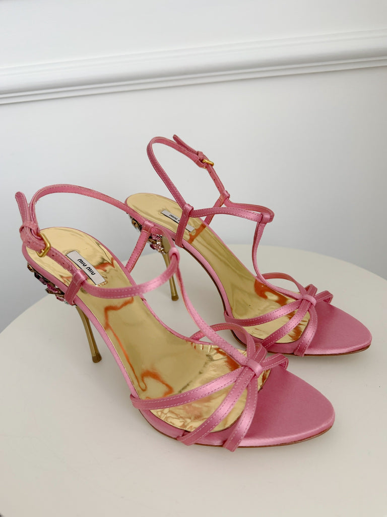 Satin Jewelled Sandals