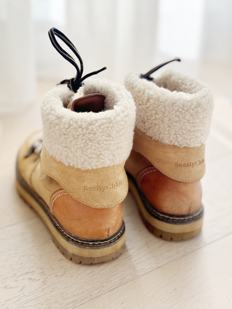 Shearling Combat Boots