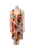Vintage Silk Printed Sleeveless Dress