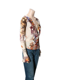 Printed Cowl Neck Blouse