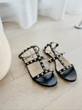 Rockstud Flat Leather Sandals