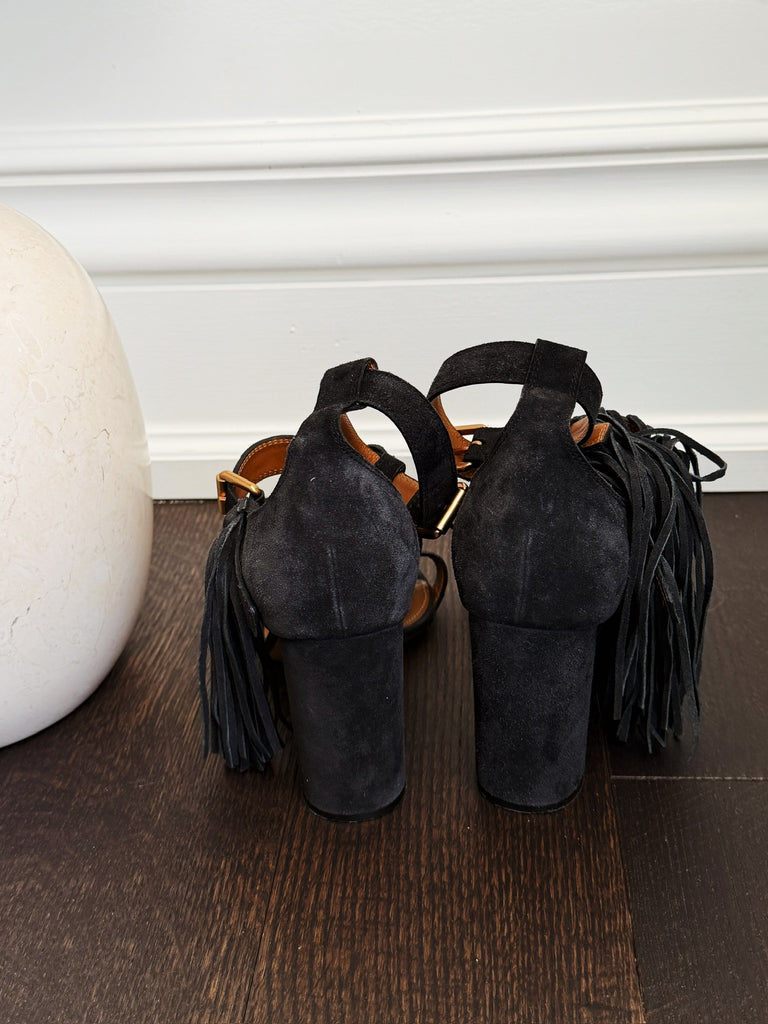 Fringe Suede Sandals