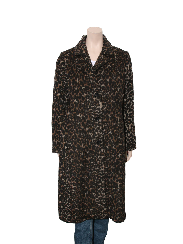 Wool Blend Leopard Coat