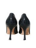 Leather Croc-Embossed Pumps