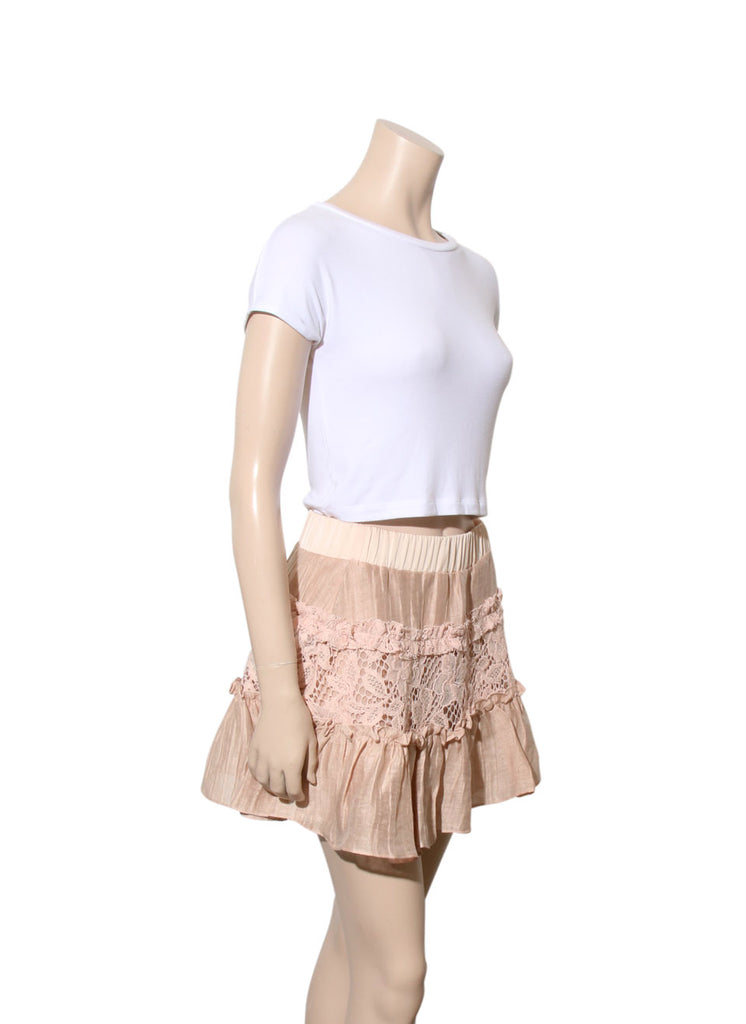 Mallory Lace Detail Ruffle Skirt