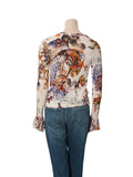 Printed Cowl Neck Blouse