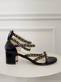Chain Detail Leather Sandals