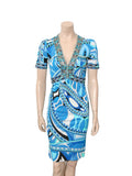 Vintage Printed Short Sleeve Dress