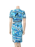 Vintage Printed Short Sleeve Dress