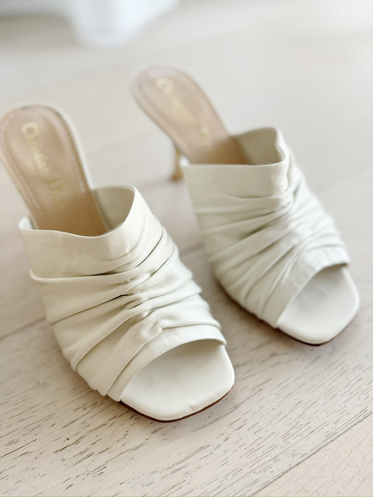 Ruched Mule Sandals