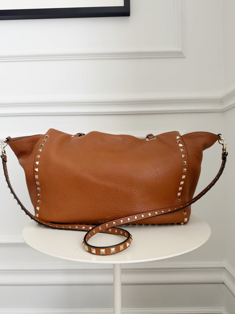 Leather Rockstud Shoulder Bag