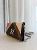 Epi and Monogram Leather Twist Lock Wallet On Chain