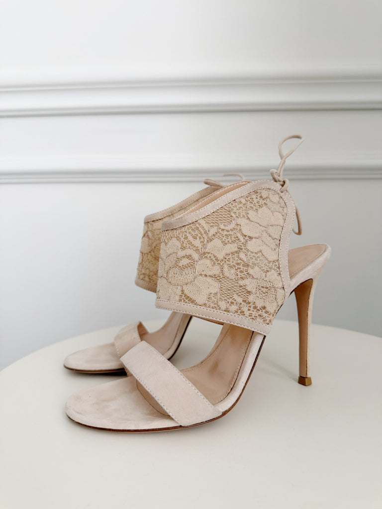 Suede and Lace Sandals