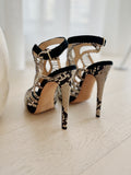 Suede and Snakeskin Sandals