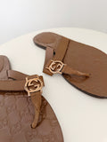 Leather Flat Thong Sandals