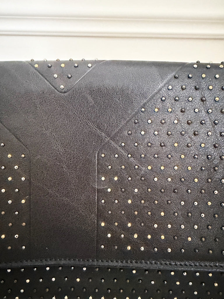 Studded Leather Clutch