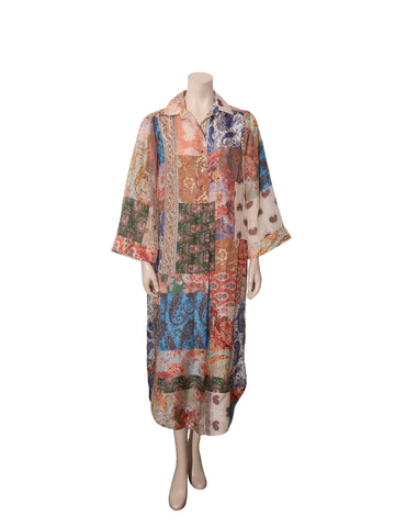 Silk Printed Shirt Dress