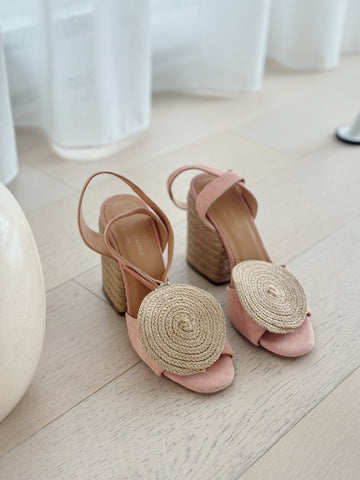 Suede and Straw Sandals