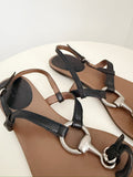 Leather Horsebit Flat Sandals
