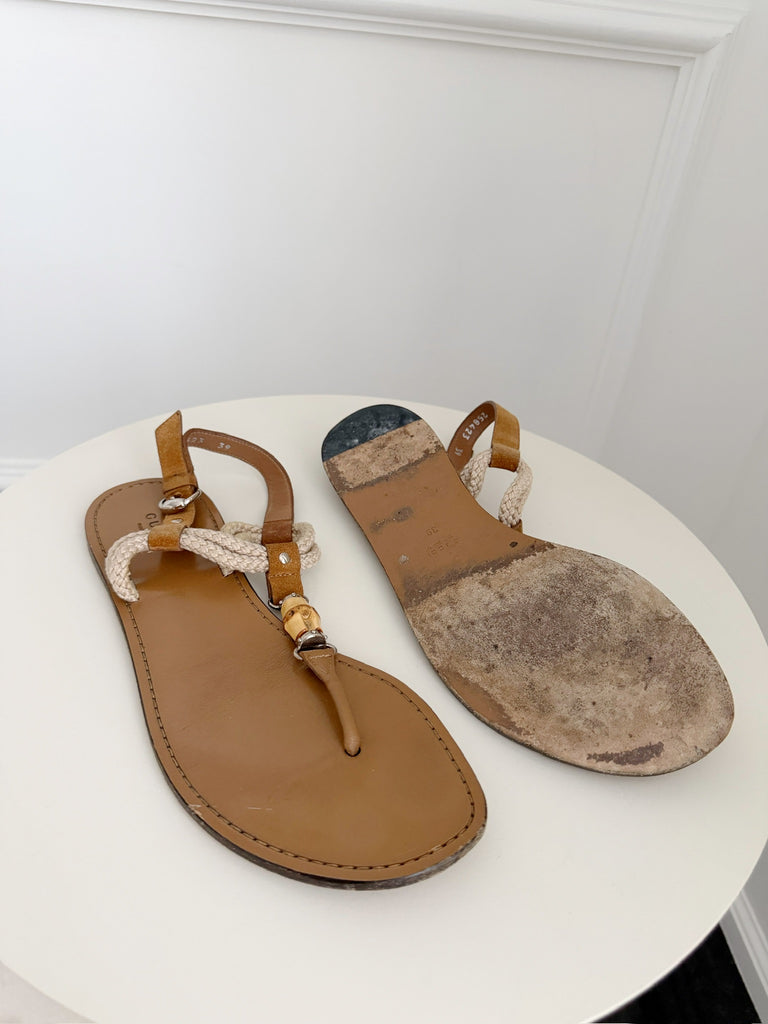 Bamboo Flat Thong Sandals