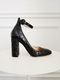 Quilted Leather  Round Toe Pumps