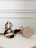 Tri-Color Suede Sandals