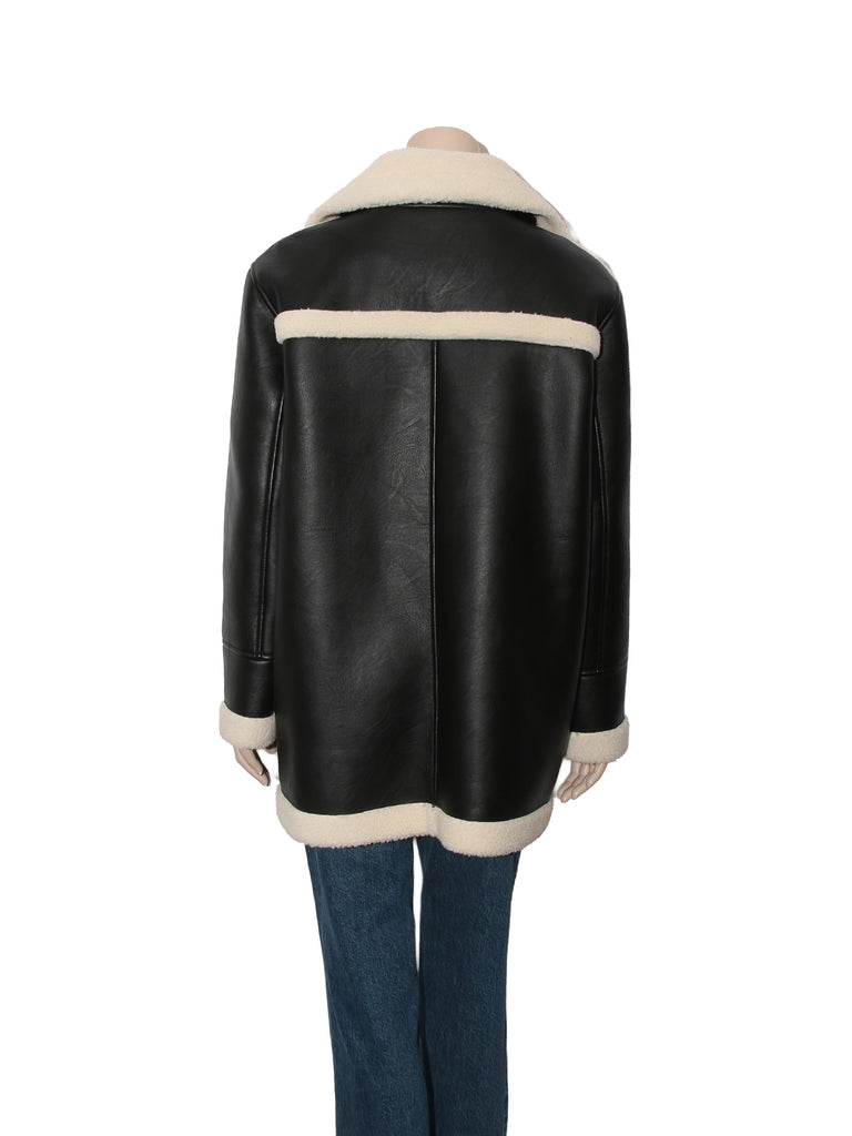 Faux Leather Shearling Coat