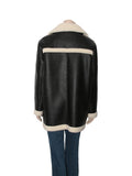 Faux Leather Shearling Coat