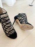 Lace Peep-Toe Heels