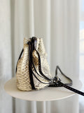 Julie Python Drawstring Bag