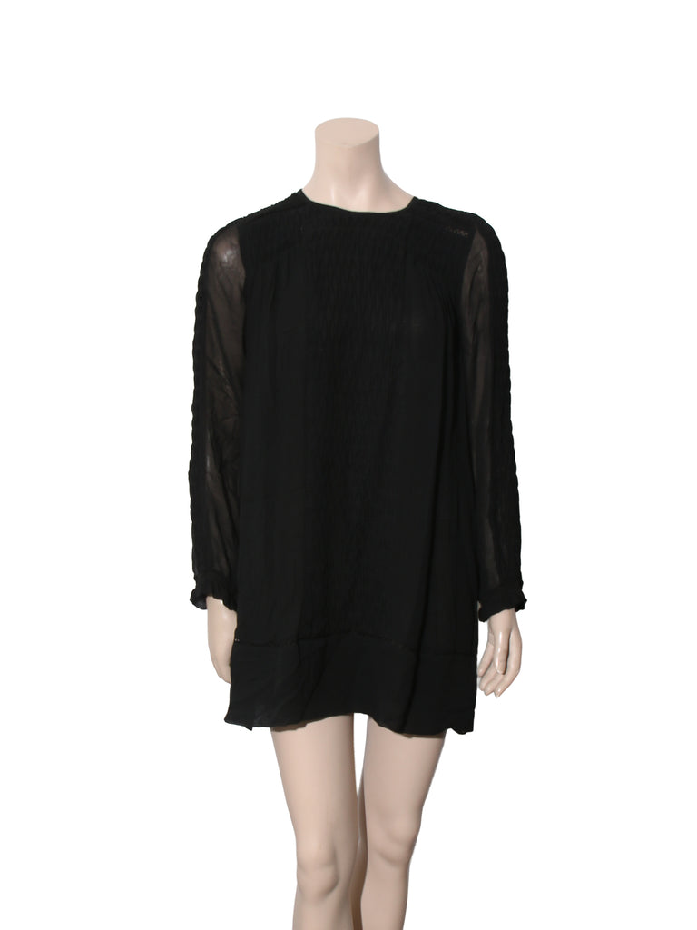 Long Sleeve Silk Dress
