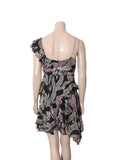 Printed Ruffle Silk Dress